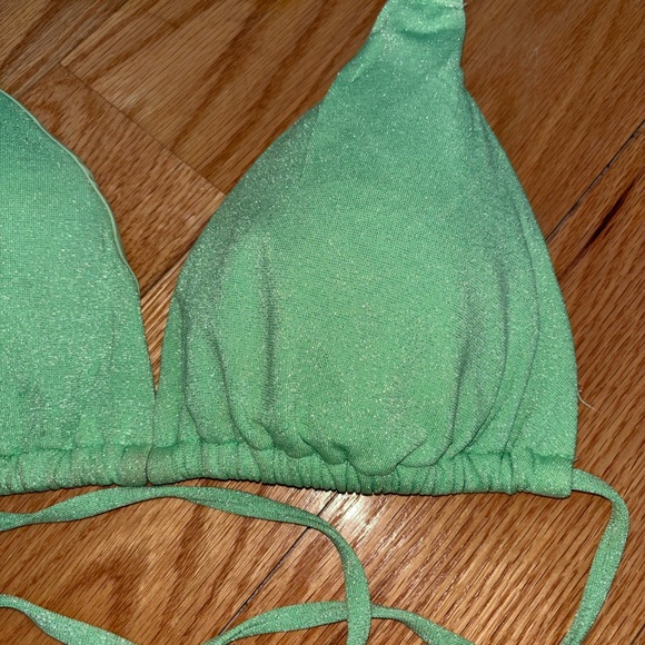 Shimmery Green Triangle Bikini Set - Picture 5 of 9
